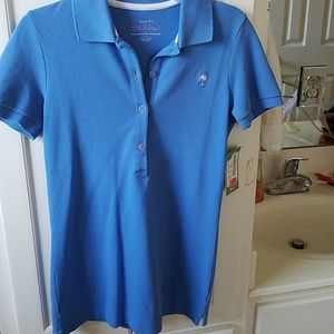 Lily Pulitzer cornflower blue polo style top
